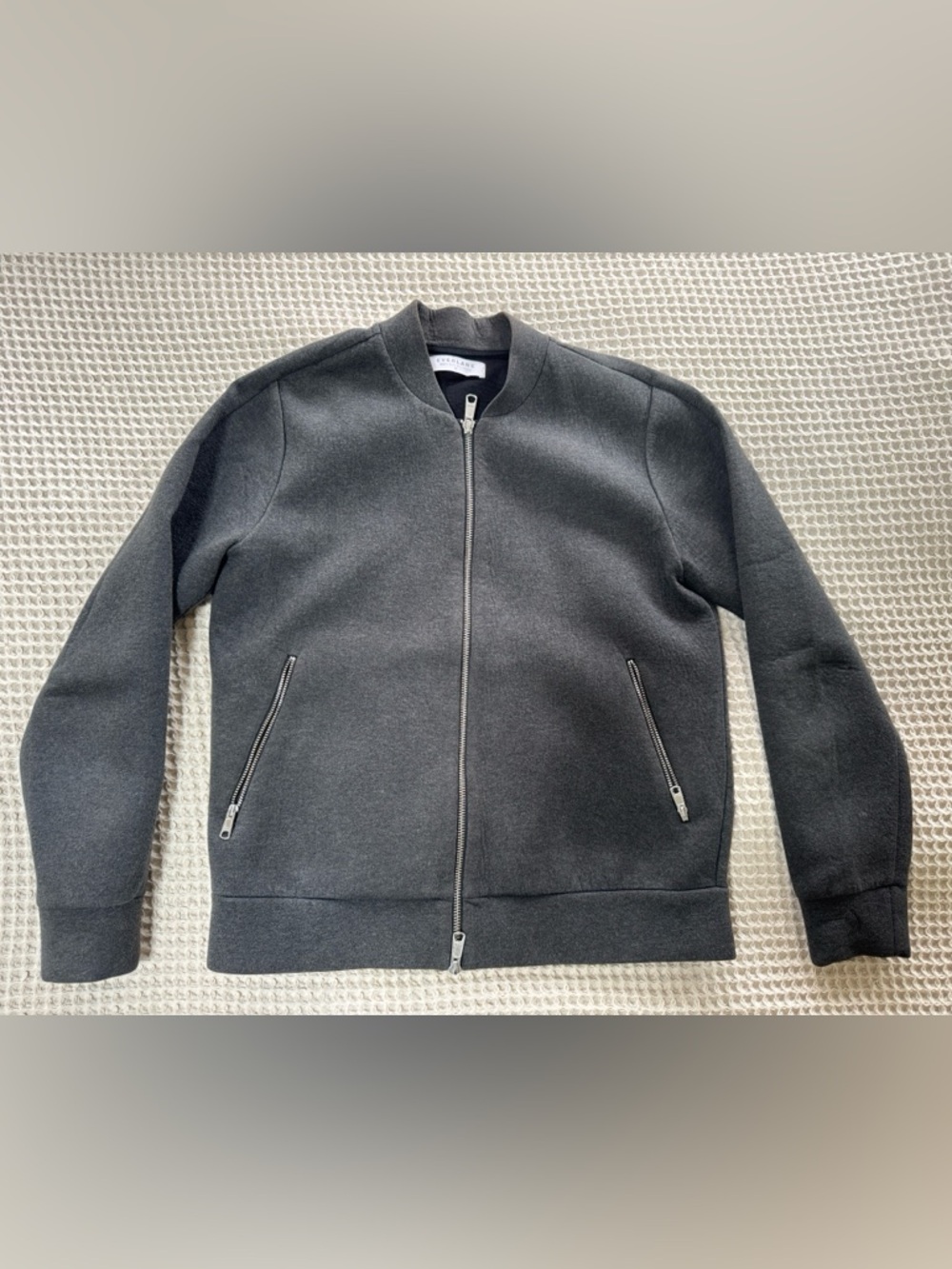 Dark Gray Zip Front Bomber Jacket